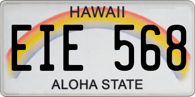HI license plate EIE568