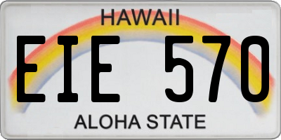 HI license plate EIE570