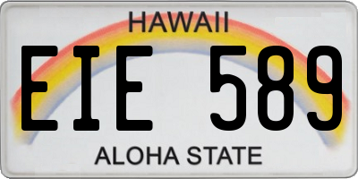 HI license plate EIE589