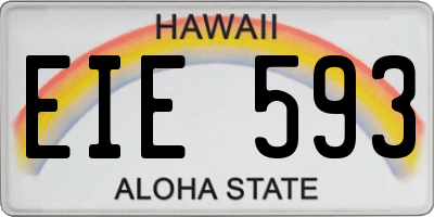 HI license plate EIE593