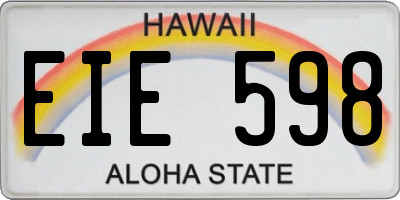 HI license plate EIE598