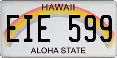 HI license plate EIE599