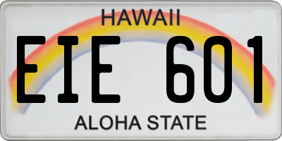HI license plate EIE601