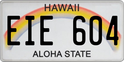 HI license plate EIE604