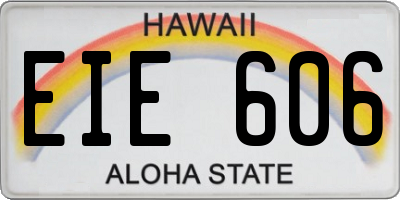 HI license plate EIE606