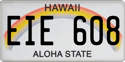 HI license plate EIE608