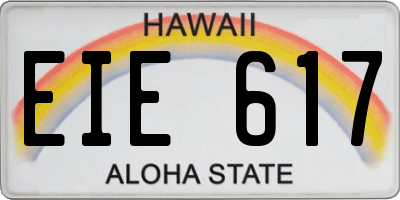 HI license plate EIE617