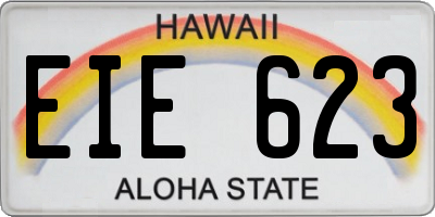 HI license plate EIE623