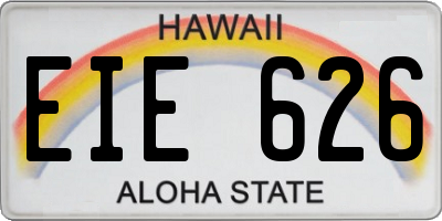 HI license plate EIE626