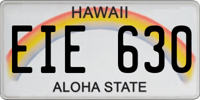 HI license plate EIE630