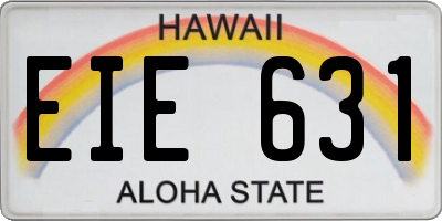 HI license plate EIE631