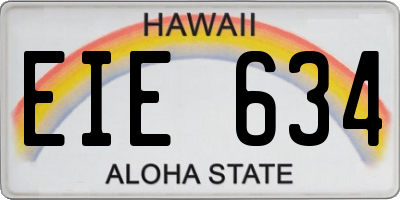 HI license plate EIE634