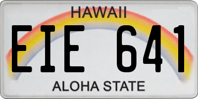HI license plate EIE641