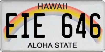 HI license plate EIE646