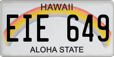 HI license plate EIE649
