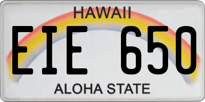 HI license plate EIE650