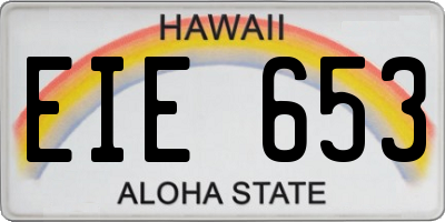 HI license plate EIE653