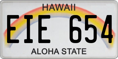 HI license plate EIE654