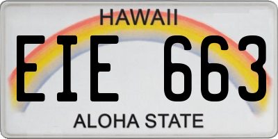 HI license plate EIE663