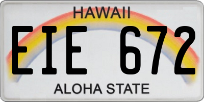 HI license plate EIE672
