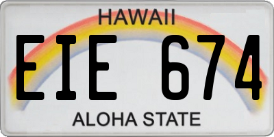 HI license plate EIE674