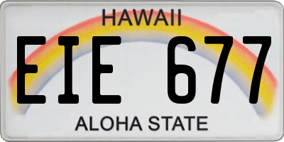 HI license plate EIE677