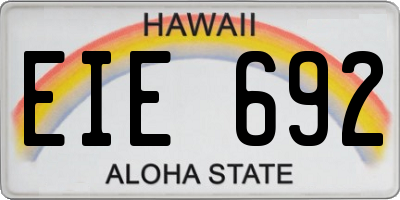 HI license plate EIE692