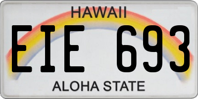 HI license plate EIE693