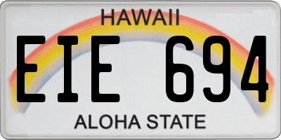 HI license plate EIE694