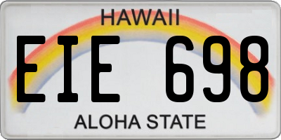 HI license plate EIE698
