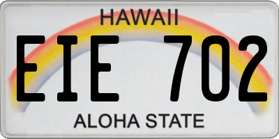 HI license plate EIE702