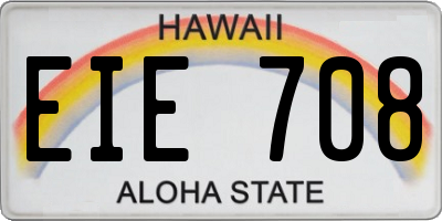 HI license plate EIE708