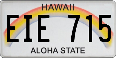 HI license plate EIE715