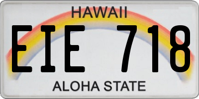 HI license plate EIE718