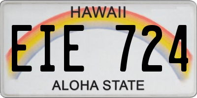HI license plate EIE724