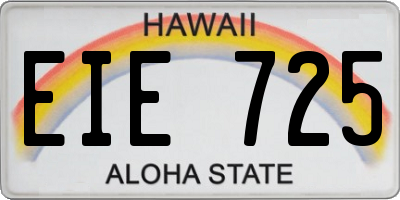 HI license plate EIE725