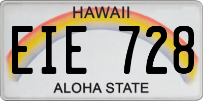 HI license plate EIE728