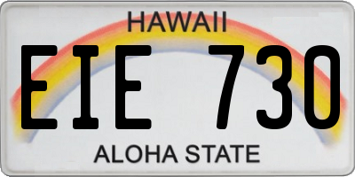 HI license plate EIE730