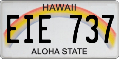 HI license plate EIE737