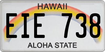HI license plate EIE738