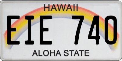 HI license plate EIE740