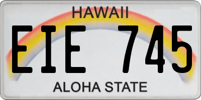 HI license plate EIE745