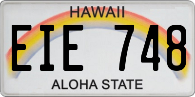 HI license plate EIE748