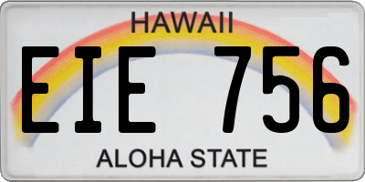HI license plate EIE756