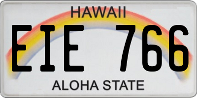 HI license plate EIE766