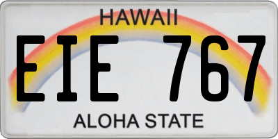 HI license plate EIE767