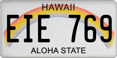 HI license plate EIE769