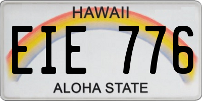 HI license plate EIE776