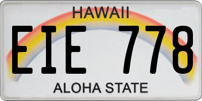 HI license plate EIE778