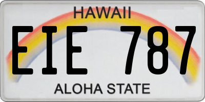 HI license plate EIE787